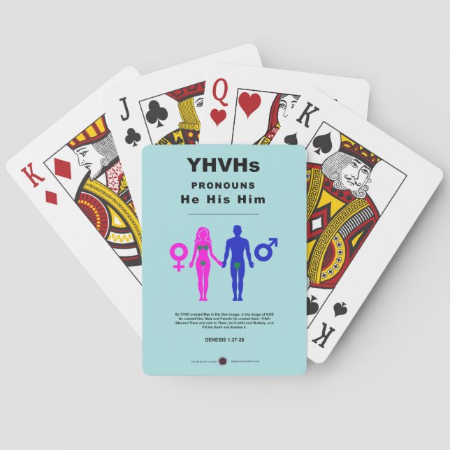 Baraja De Cartas Pronouns de YHVH (Reverso)
