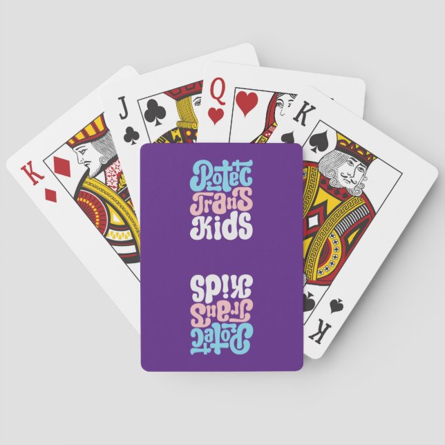 Baraja De Cartas Proteger a los niños transexuales jugando tarjetas (Reverso)