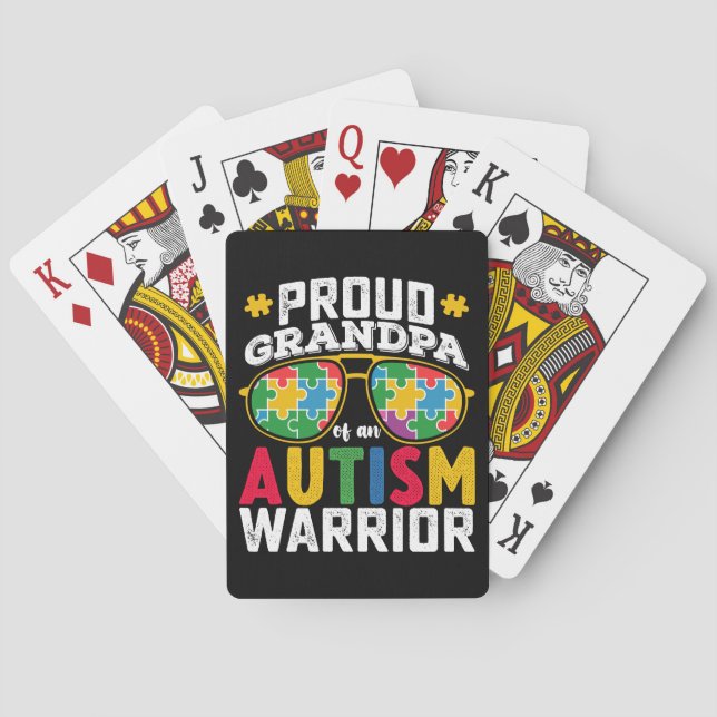 Baraja De Cartas Proud Grandpa Of An Autism Warrior Family (Reverso)