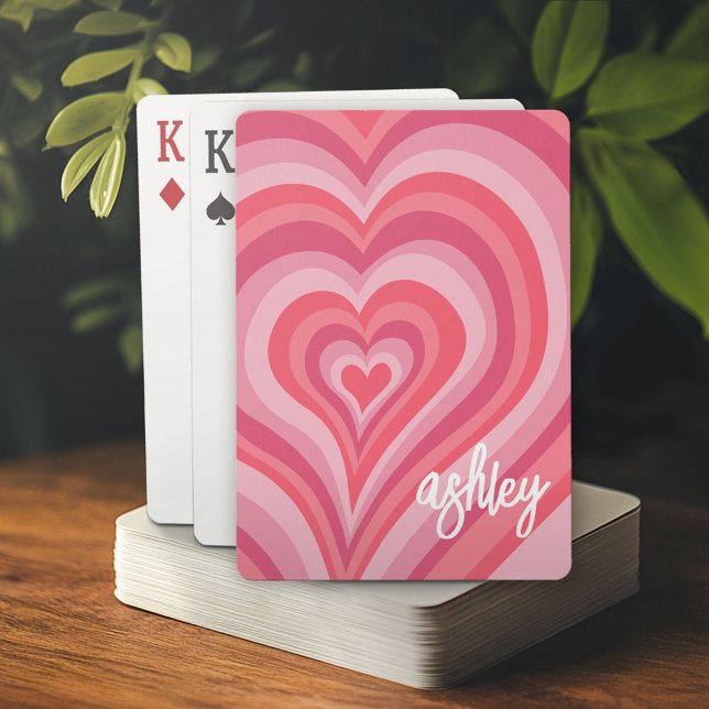 Baraja De Cartas Psicodelia Calligrafía del corazón Psicodelic Nomb (Custom Playing Cards)