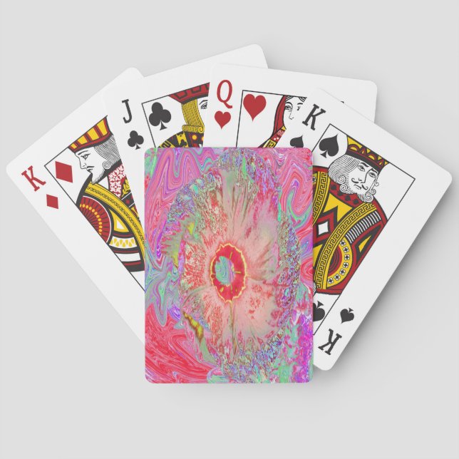 Baraja De Cartas Psicodelia del arco iris retro (Reverso)