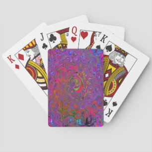 Baraja De Cartas Psicodelia Groovy Magenta Retro Bañón Líquido