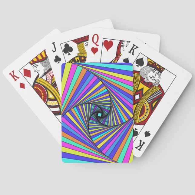 Baraja de Cartas Psicodélica Espiral Arcoíris – Vi (Reverso)