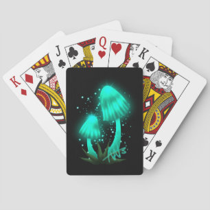 Baraja De Cartas Psicodélico Tapón de pixie Gopando champiñón cian