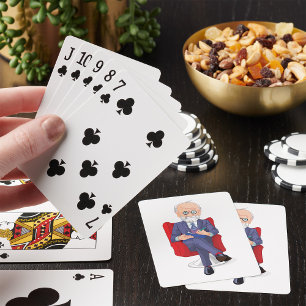 Baraja De Cartas Psicólogo en traje con tablilla de Notepad