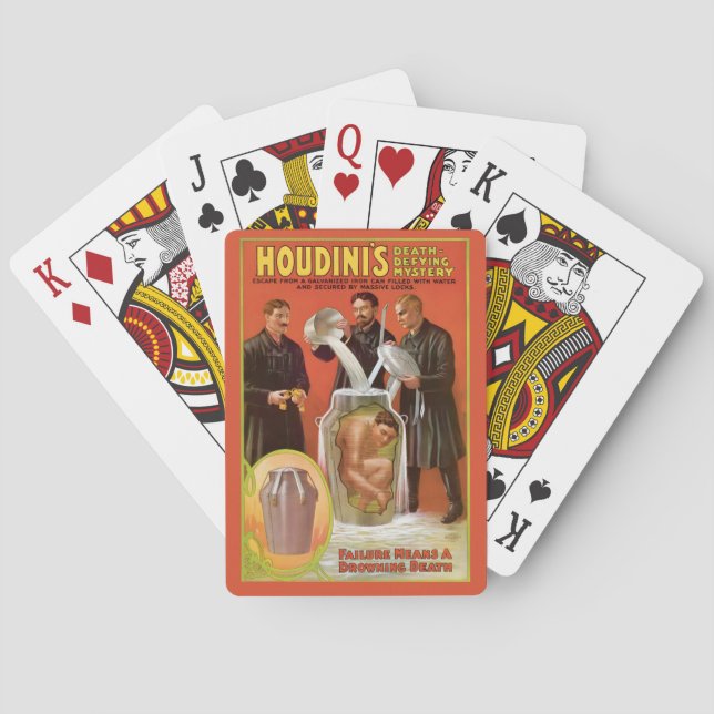 Baraja De Cartas Publicidad de la época de Harry Houdini (Reverso)