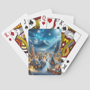 Baraja De Cartas Pueblo Mágico de Navidad bajo la Luz de la Luna