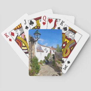Baraja De Cartas Pueblo mediterráneo de acuarela