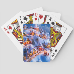 Baraja De Cartas Pueblo Navideño Caprichoso de Colinas Nevadas