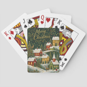Baraja De Cartas Pueblo Navideño Encantado