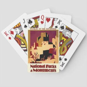 Baraja De Cartas Pueblos Antiguos del Suroeste Arte de Cartel WPA