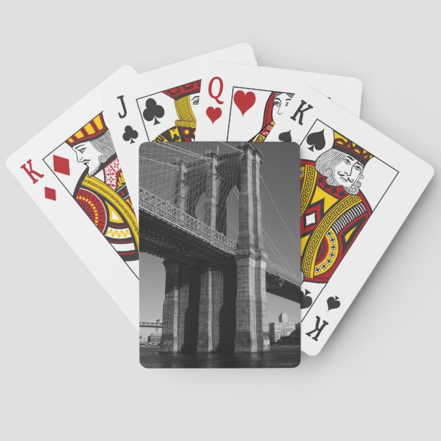 Baraja De Cartas Puente de Brooklyn Blanco y Negro (Reverso)