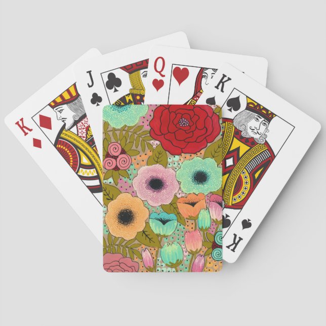 Baraja De Cartas Puente Flower Floral Garden Ladies (Reverso)