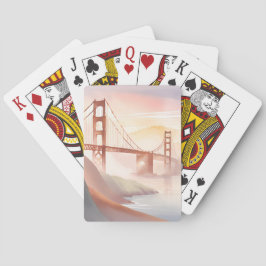Baraja De Cartas Puente Golden Gate | Amanecer Hermoso Acuarela