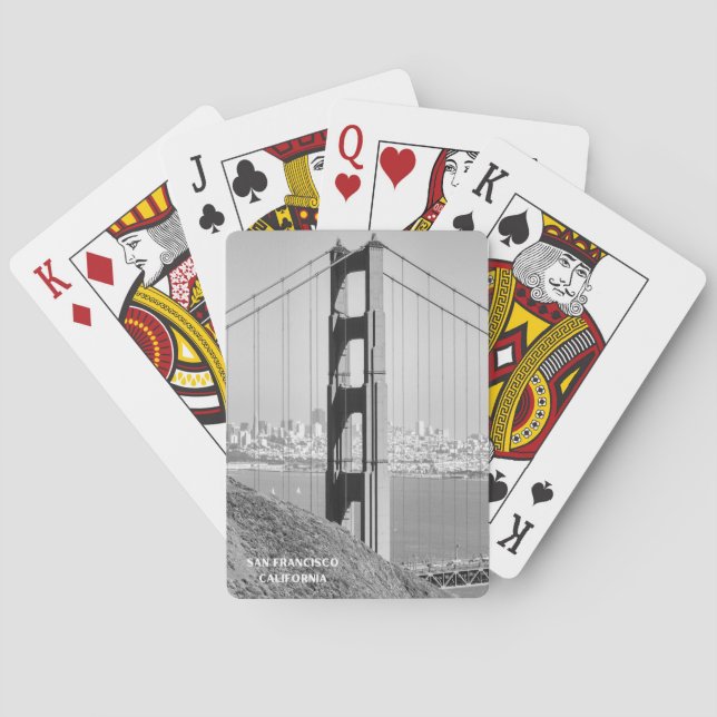 Baraja De Cartas Puente Golden Gate en blanco y negro (Reverso)