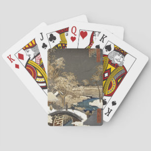 Baraja De Cartas Puente japonés en la nieve