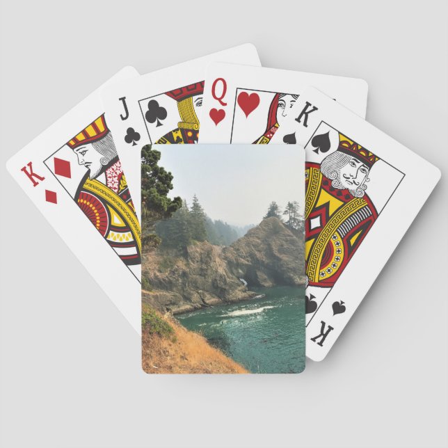 Baraja De Cartas Puente natural, espigón de roca, Oregón (Reverso)