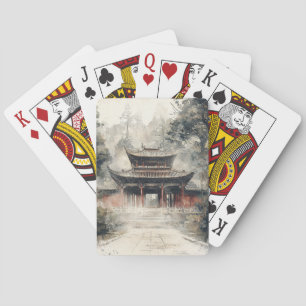 Baraja De Cartas Puerta del Templo Vermillion Acuarela Tinta (1)