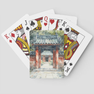 Baraja De Cartas Puerta del Templo Vermillion Acuarela Tinta (2)