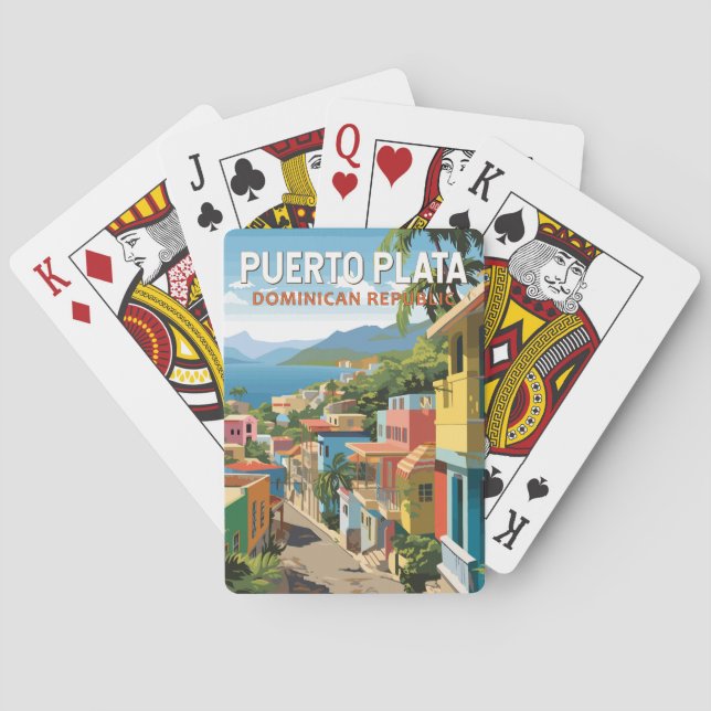 Baraja De Cartas Puerto Plata República Dominicana Viaje de arte (Reverso)