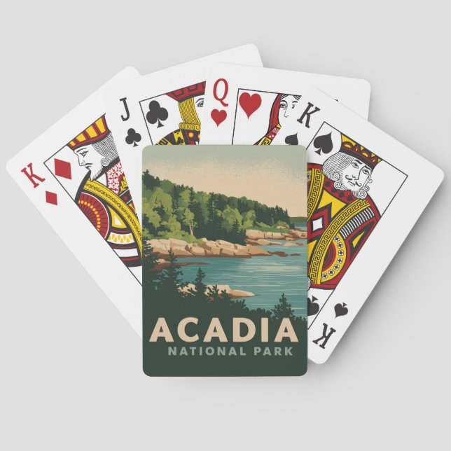 Baraja De Cartas Puerto Retro Acadia National Park Bar (Reverso)