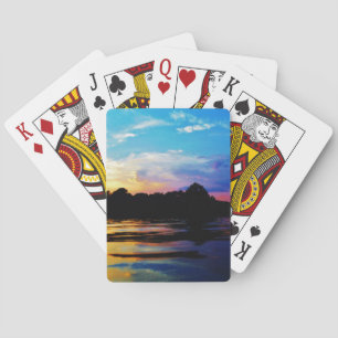 Baraja De Cartas Puesta de sol arcoiris en el lago montañoso