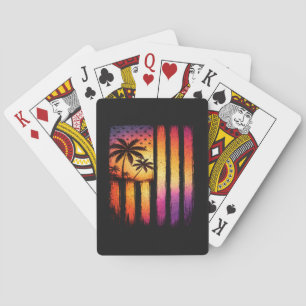 Baraja De Cartas Puesta de sol de verano American Vintage 4 de juli