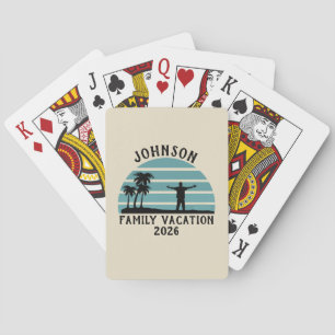 Baraja De Cartas Puesta de sol del árbol de palma vintage Vacacione