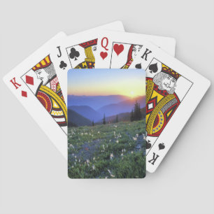 Baraja De Cartas Puesta de sol en Obstruciton Point, PN Olympic, WA
