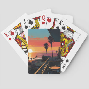 BARAJA DE CARTAS PUESTA DE SOL EN SANTA MONICA #1