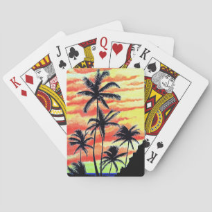 Baraja De Cartas Puesta de sol hawaiana Coco Palms 