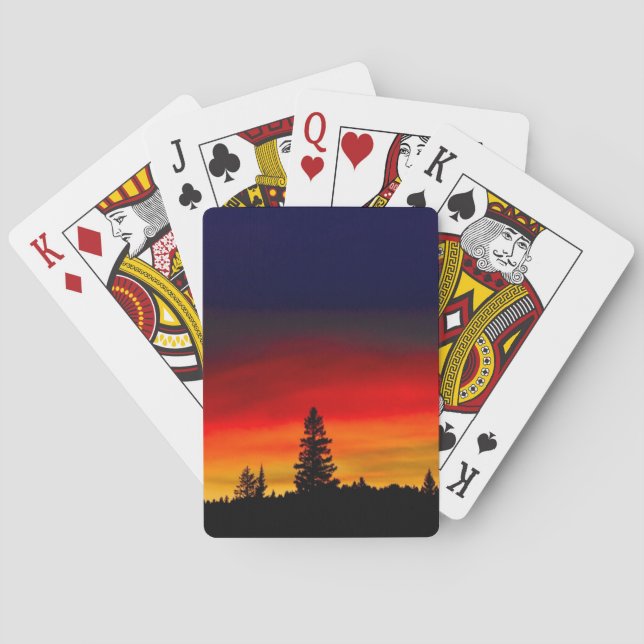 Baraja De Cartas Puesta del sol de Yellowstone (Reverso)