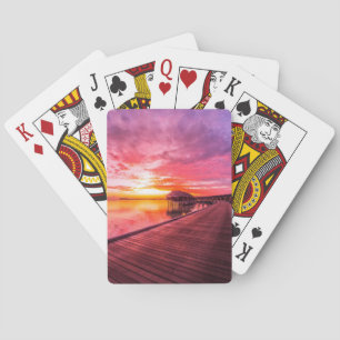 Baraja De Cartas Puesta del sol en centro turístico de los chalets