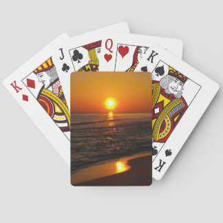 Baraja De Cartas Puesta del sol en la fotografía de la playa