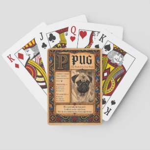 Baraja De Cartas Pug, Arte de Bestiario Medieval