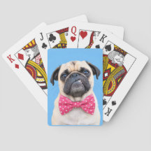 Pug con lazo rosa