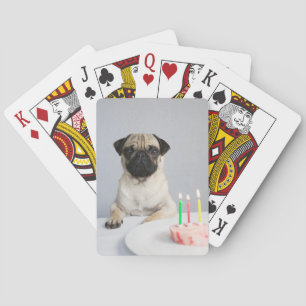 Baraja De Cartas Pug de cumpleaños