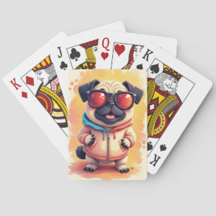 Baraja De Cartas Pug Divertido Kawaii Perro