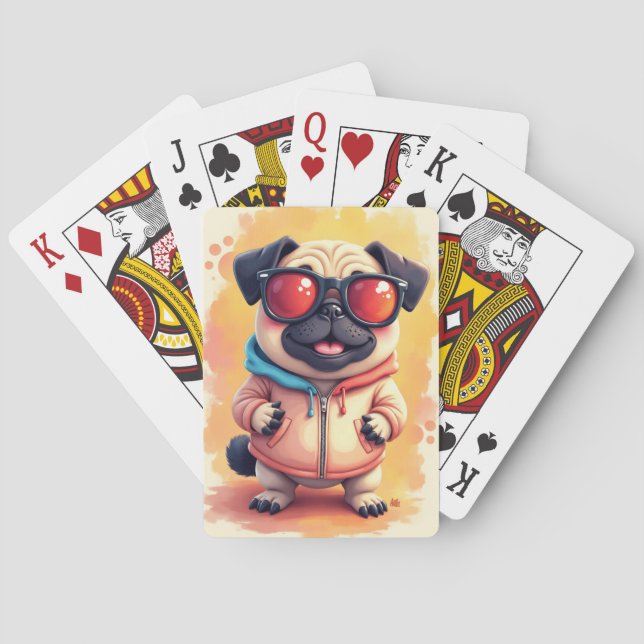 Baraja De Cartas Pug Divertido Kawaii Perro (Reverso)