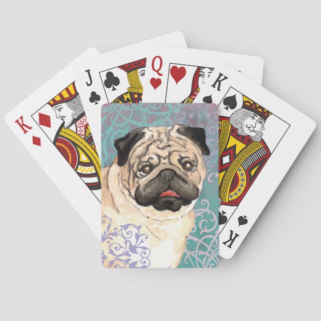 Baraja De Cartas Pug elegante (Reverso)