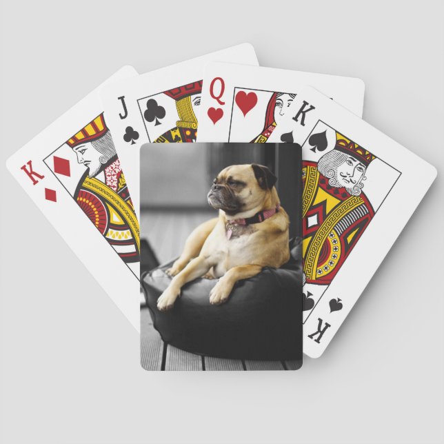 Baraja De Cartas Pug en reposo (Reverso)