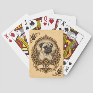 Baraja De Cartas Pug, Perro Patrimonio Vintage