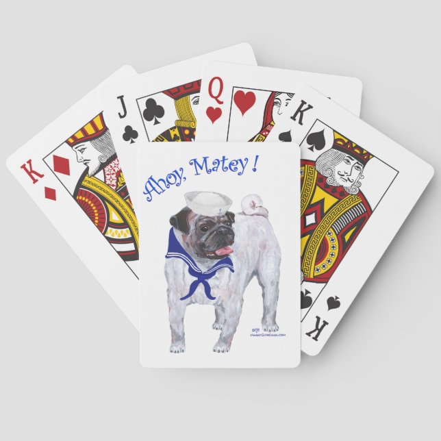 Baraja De Cartas Pug Sailor (Reverso)