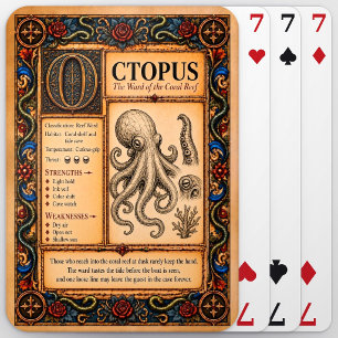 Baraja De Cartas Pulpo, Arte de Bestiario Medieval