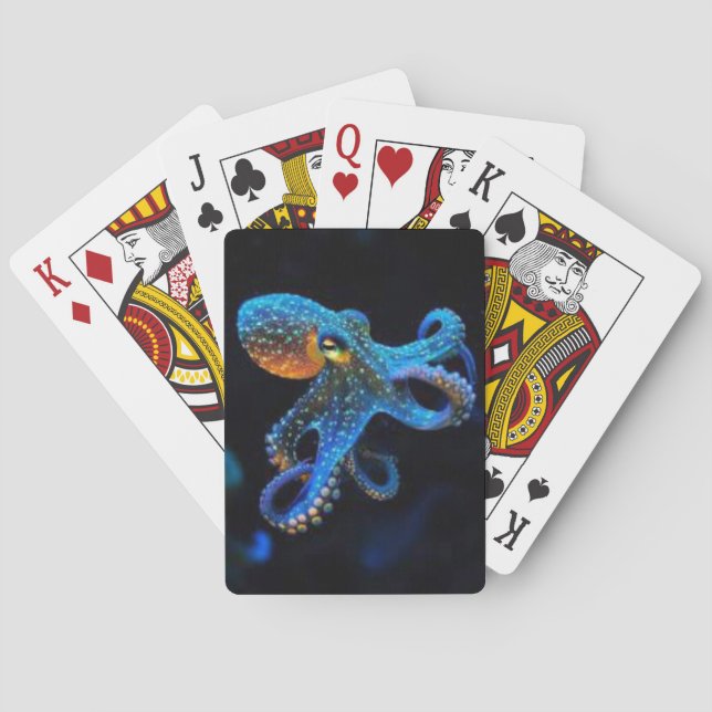 Baraja De Cartas Pulpo azul (Reverso)