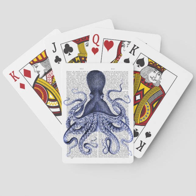 Baraja De Cartas Pulpo azul (Reverso)