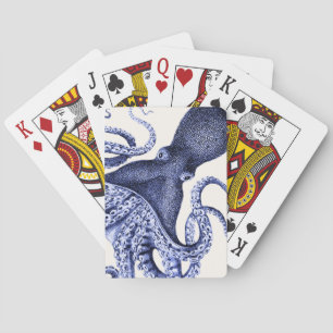 Baraja De Cartas Pulpo azul horizontal