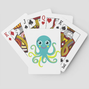 Baraja De Cartas Pulpo azul y amarillo