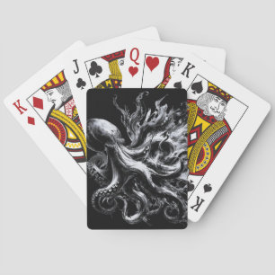 Baraja De Cartas Pulpo Kraken de fluido de tinta abstracta