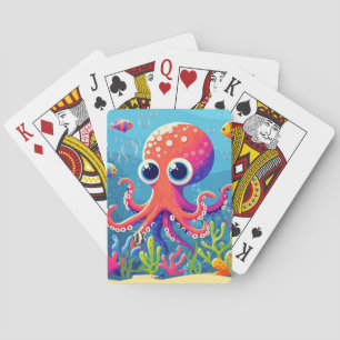 Baraja De Cartas Pulpo lindo caribeño/tropical/hawaiano